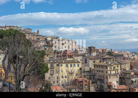 Panoramablick von Perugia, Umbrien, Italien Stockfoto