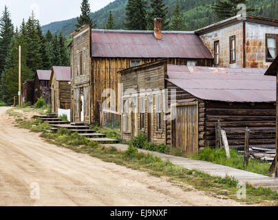 Hauptstraße in Ghost Town von St. Elmo Stockfoto