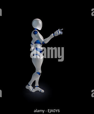 Eine futuristische Android Verlängerung einen arm Stockfoto