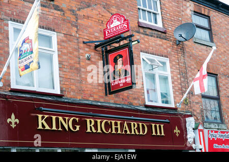 König Richard 111 umgebettet Leicester 2015. Public House. Stockfoto