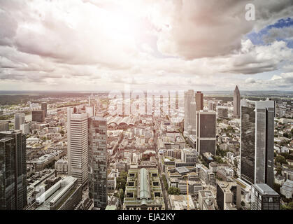 Luftaufnahme von Frankfurt Am Main Stockfoto