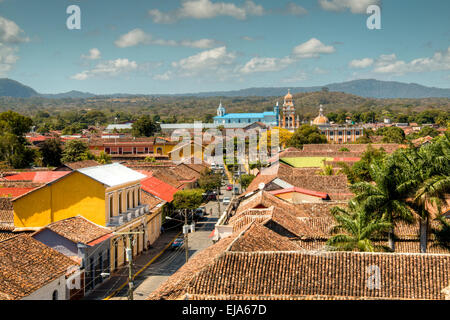 Blick über das historische Zentrum von Granada, Nicaragua Stockfoto