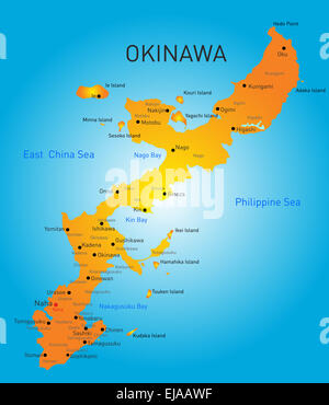 Okinawa Karte Stockfoto