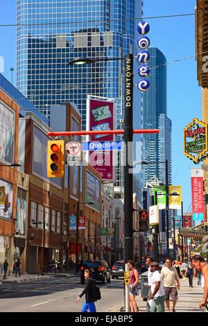 Yonge und Königin, Toronto, Kanada Stockfoto