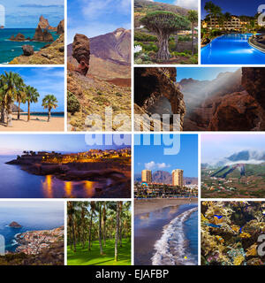 Collage aus Teneriffa Kanarische Bilder Stockfoto