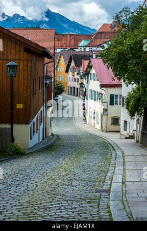 Mittelalterlichen Kopfsteinpflaster - Füssen - Deutschland Stockfoto