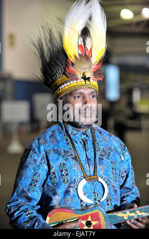 Schottland geht an den Umfragen für die schottische Unabhängigkeit Referendum 2014 Benny Wenda der Free West Papua-Bewegung hier ist als Gast der radikalen Unabhängigkeit Kampagne, das Referendum zu erleben. Mitwirkende: Benny Wenda wo: Edinburgh, Vereinigtes König Stockfoto