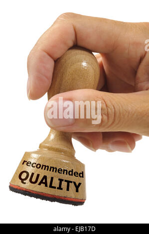 Empfohlene Qualität auf Stempel markiert Stockfoto