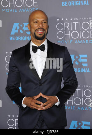 LOS ANGELES, CA - 15. Januar 2015: Common am 20. Annual Critics' Choice Movie Awards im Hollywood Palladium. Stockfoto