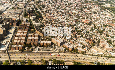 Luftaufnahme von Queens Borough, New York Stockfoto