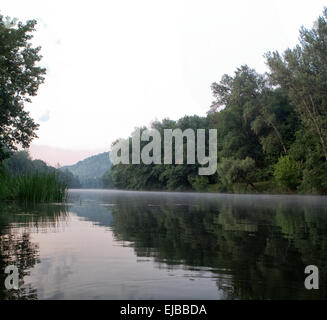 Blick auf den Fluss Siwerskyj Donez Stockfoto