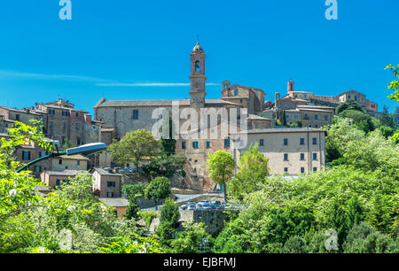 Blick auf Montepulciano, Toskana, Italien Stockfoto