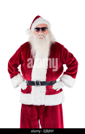 Santa Claus trägt schwarze Sonnenbrille Stockfoto