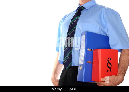 Mann trägt Dokumente Stockfoto