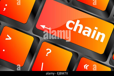 Ketten-Schaltfläche auf Computer-pc-Tastatur Stockfoto