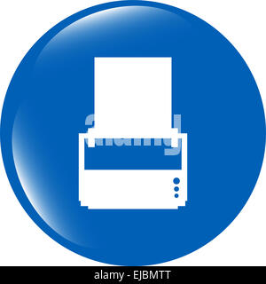 Drucker glänzend Symbolschaltflächen für Web isoliert auf weiss Stockfoto