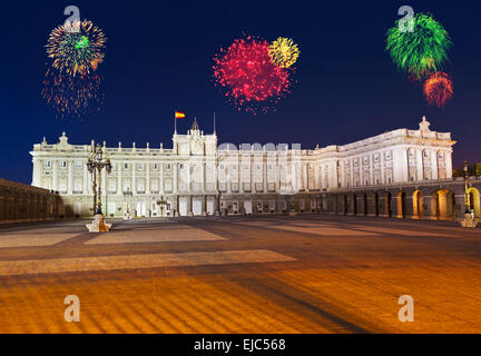 Feuerwerk in Madrid Spanien Stockfoto