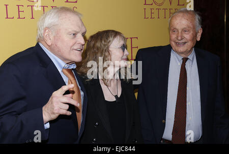 Opening Night after-Party für das Broadway Liebesbriefe statt im Restaurant Brasserie 8,5 - Ankünfte. Mitwirkende: Brian Dennehy, Mia Farrow,A.R. Gurney wo: New York, New York, Vereinigte Staaten von Amerika als: 18 Sep 2014 Stockfoto