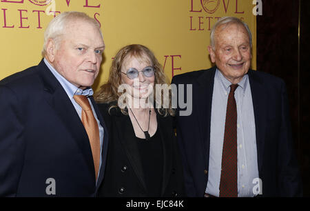Opening Night after-Party für das Broadway Liebesbriefe statt im Restaurant Brasserie 8,5 - Ankünfte. Mitwirkende: Brian Dennehy, Mia Farrow,A.R. Gurney wo: New York, New York, Vereinigte Staaten von Amerika als: 18 Sep 2014 Stockfoto