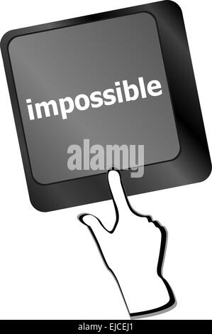 Schaltfläche "unmöglich" auf Tastatur - Business-Konzept Stockfoto