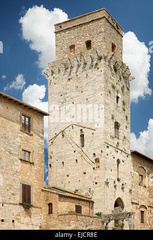 San Gimignano - Detail der lokalen Architektur Stockfoto