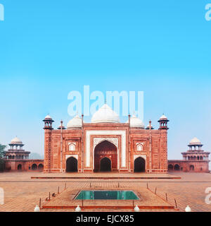 Seite Bau des Taj Mahal in Agra Stockfoto
