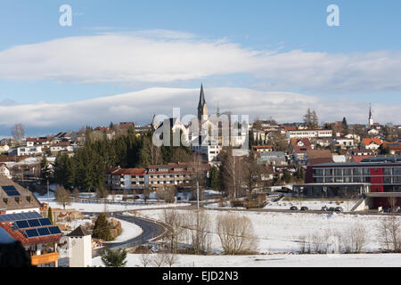 Winter-Blick von der Stadt Bad Leonfelden Stockfoto