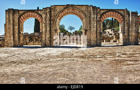 Zufahrtstor von Medina Azahara, Palast-Stadt, in der Nähe von Córdoba, Andalusien, Spanien Stockfoto