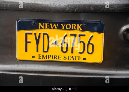 Kfz-Kennzeichen vom Staat New York, The Empire State Stockfoto