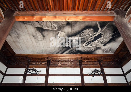 Dach-Detail am Tempel Tofuku-Ji, Kyoto, Japan Stockfoto