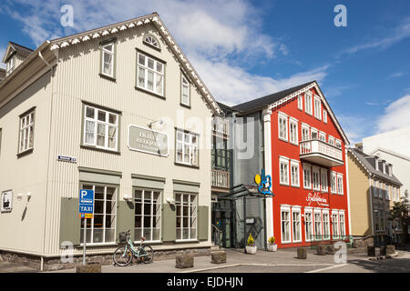 Hotel Reykjavik Centrum und Fjalakotturinn Restaurant, Adalstraeti, Reykjavik, Island Stockfoto