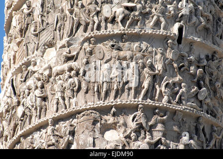 Spalte von Marcus Aurelius, Rom.  Detail. Stockfoto