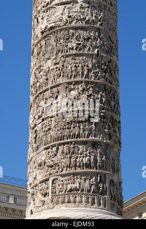 Spalte von Marcus Aurelius, Rom.  Detail. Stockfoto