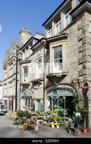 Grün-Pavillon Floristen Shop auf Terrace Road in Derbyshire Spa Stadt von Buxton Stockfoto