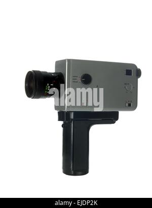 8 mm Kamera auf weißem Hintergrund Stockfoto