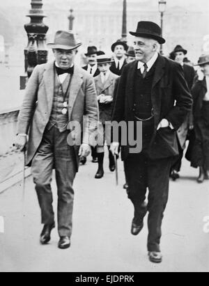 Lloyd George und Arthur James Balfour, Premierminister des Vereinigten Königreichs Stockfoto