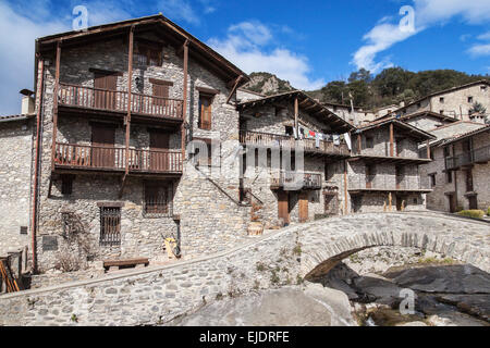 Mittelalterliche Dorf von Beget, Provinz Girona, Catalonia. Stockfoto