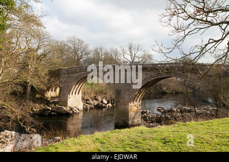 Teufelsbrücke, der Fluß Lune, Kirkby Lonsdale, South Lakeland, Cumbria, UK Stockfoto