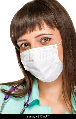 Ärztin tragen Mundschutz Stockfoto