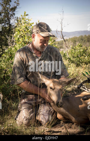 Deer Hunter Held erschossen Stockfoto