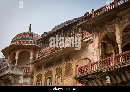 Galtaji Hanuman Hindu-Tempel in der Nähe von Jaipur, Rajasthan, Indien Stockfoto
