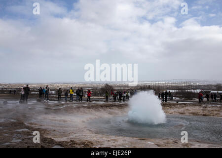 Ausbrechenden Island Geysir (Folge von 9 Bilder) Stockfoto