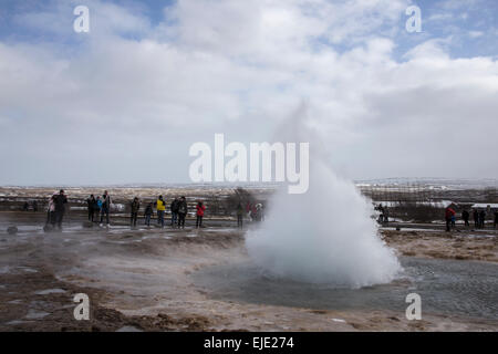 Ausbrechenden Island Geysir (Folge von 9 Bilder) Stockfoto