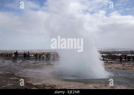 Ausbrechenden Island Geysir (Folge von 9 Bilder) Stockfoto