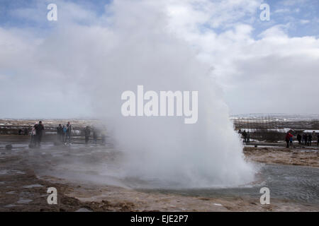 Ausbrechenden Island Geysir (Folge von 9 Bilder) Stockfoto