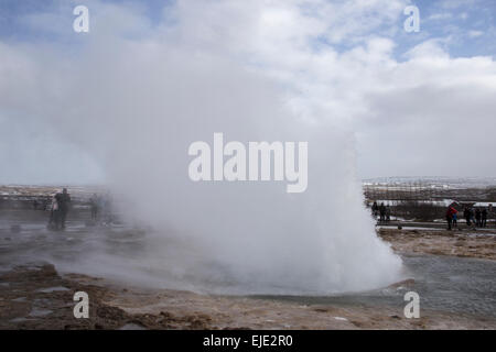 Ausbrechenden Island Geysir (Folge von 9 Bilder) Stockfoto