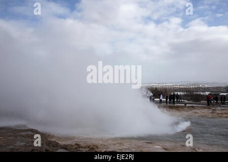 Ausbrechenden Island Geysir (Folge von 9 Bilder) Stockfoto