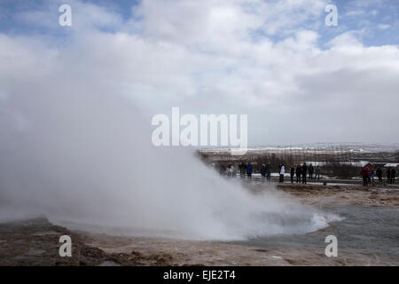 Ausbrechenden Island Geysir (Folge von 9 Bilder) Stockfoto