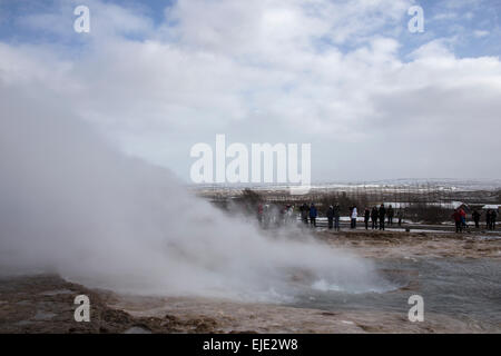 Ausbrechenden Island Geysir (Folge von 9 Bilder) Stockfoto