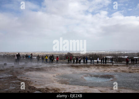 Ausbrechenden Island Geysir (Folge von 9 Bilder) Stockfoto